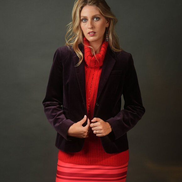 Red Cashmere Unique Top With Sequins by Miguel Cruz, Made in Italy, Size S - Picture 9 of 11